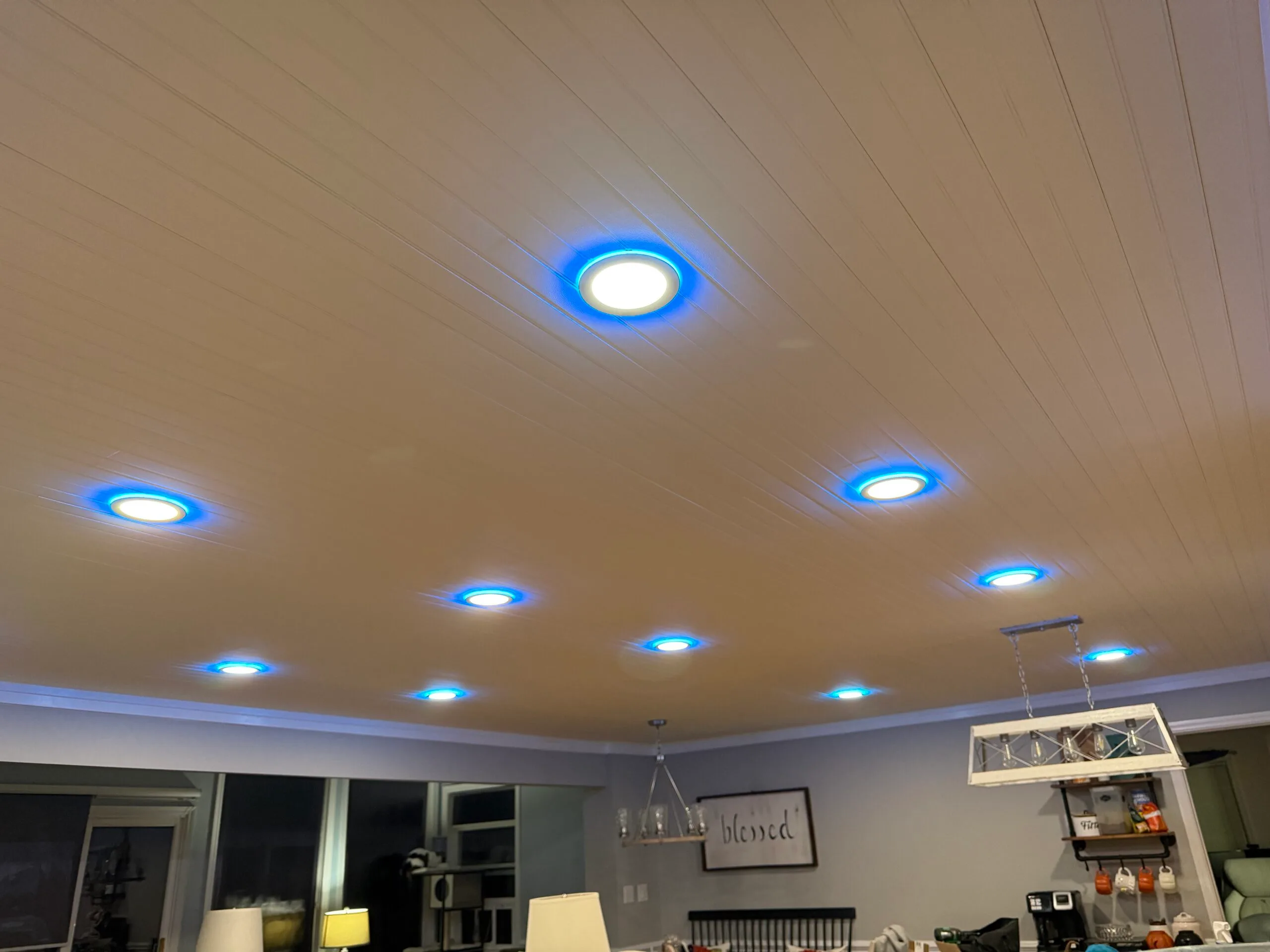 Lumary recessed lighting cool blue ring
