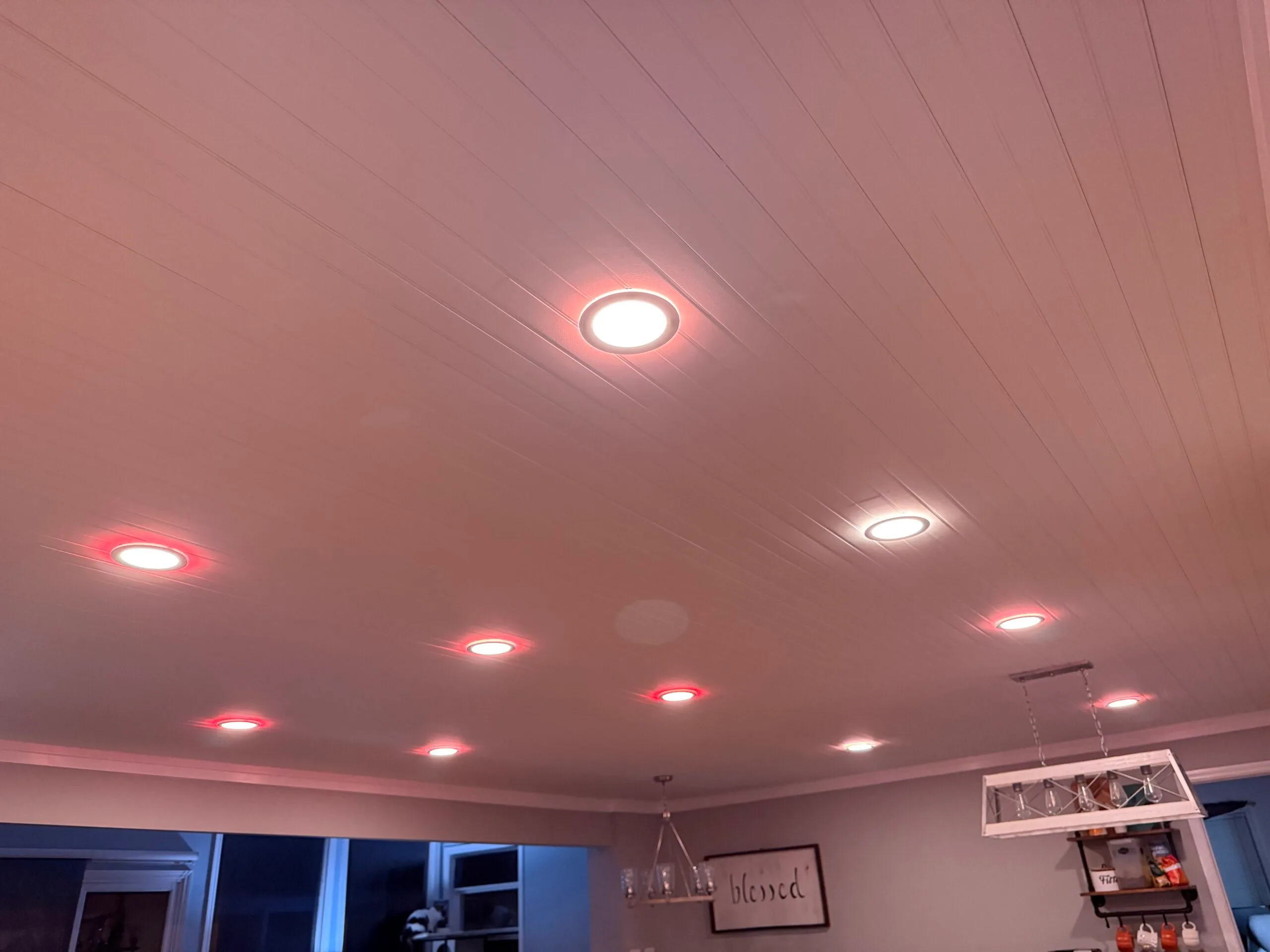 Lumary recessed lights pink ambient lighting