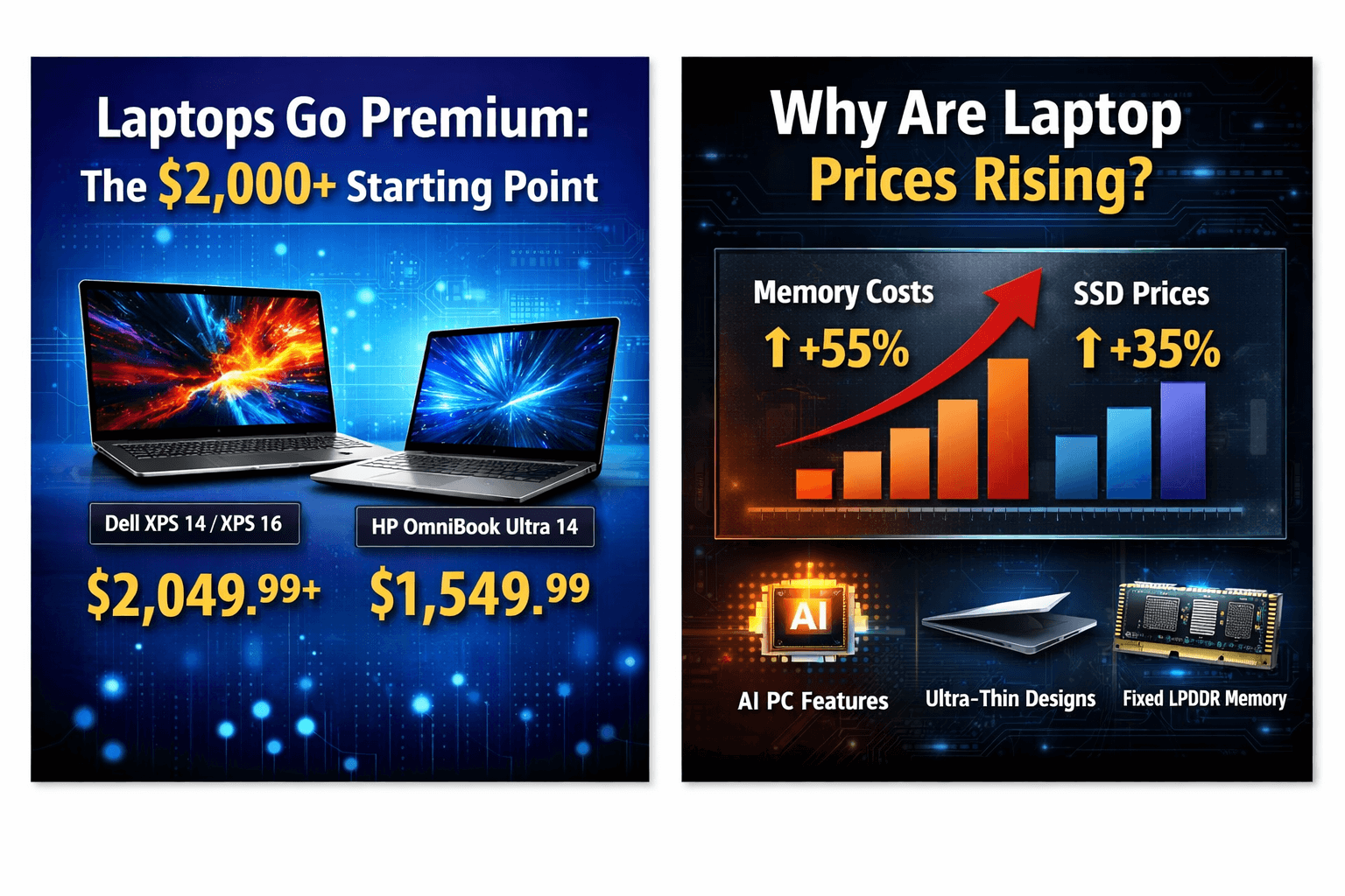 Pic showing possible upcoming laptop pricing and rising cost