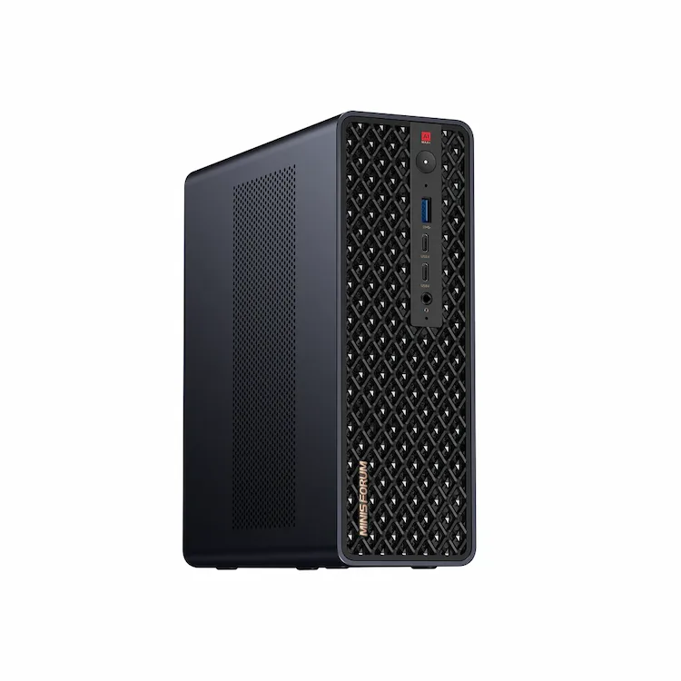 Minisforum MS-S1 Max Strix Halo AI workstation with dual 10GbE networking