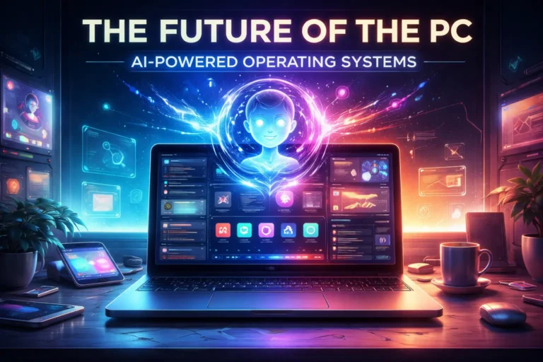 AI agent operating system concept showing a personalized PC interface