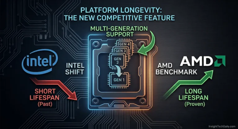Intel vs AMD CPU platform longevity comparison showing multi-generation socket support and upgrade path differences