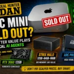 Mac mini sold out graphic with RTX 3060, Strix Halo system, and Intel Arc Pro B65 highlighting better value options for local AI agents