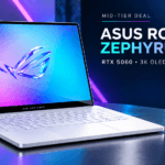 ASUS ROG Zephyrus G14 gaming laptop with RTX 5060, 3K OLED display, and Ryzen 9 270