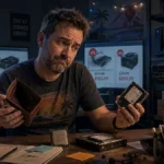 Deal Hunter Dan compares disappointing Labor Day computer deals while holding an empty wallet and an overpriced hard drive.