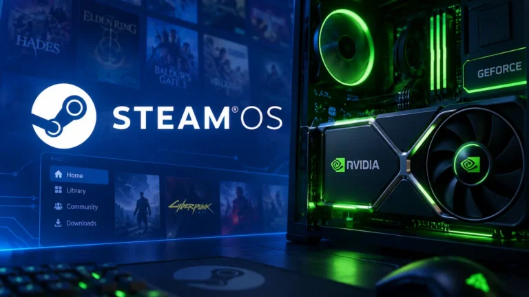 SteamOS running alongside an Nvidia GeForce gaming PC as Valve works on broader Nvidia GPU support