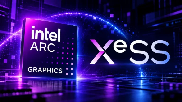 Intel Arc Graphics and XeSS logos illustrating proposed XMX hardware acceleration support for Proton on Linux.