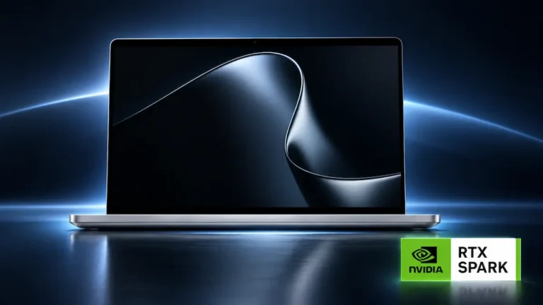 NVIDIA RTX Spark laptop with Blackwell graphics and unified memory, shown alongside RTX Spark branding